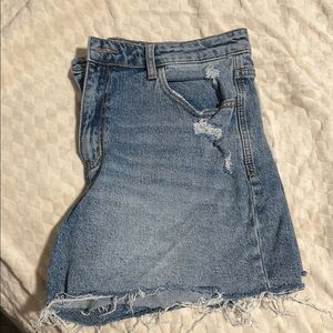 Distressed Denim Shorts
